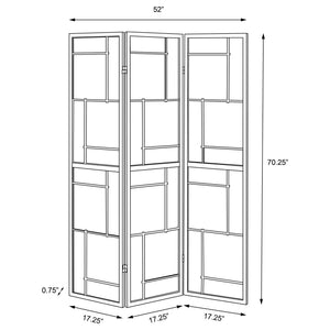 Reese - 3 Panel Room Divider Folding Shoji Screen With Accents - Beige / White