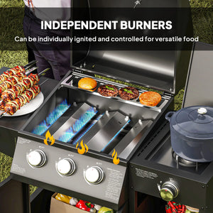 Barbecue Grill Gas Grill with Side Burner