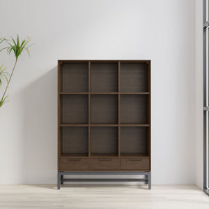 Banting - 9 Cube Bookcase With Drawers - Walnut Brown