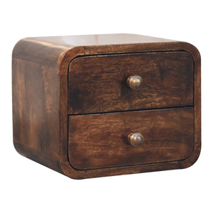 Solid Wood Mini Curved California Nightstand