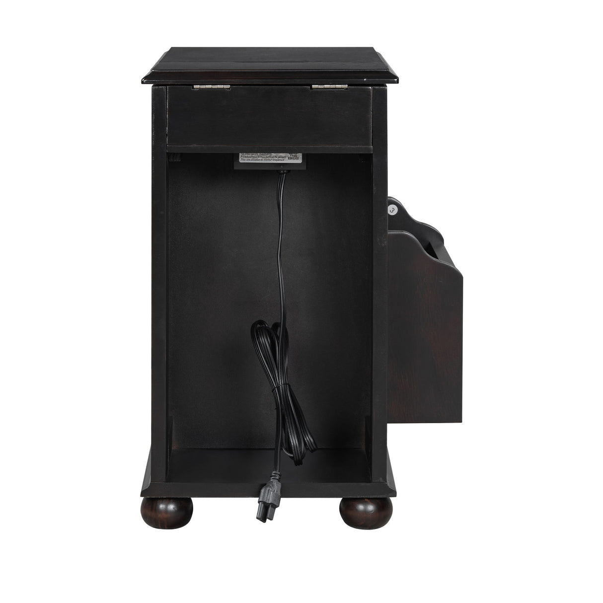 Vintage Flip Top Side Table With USB Ports