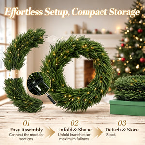 36-Inch Pre-Lit Christmas Wreath