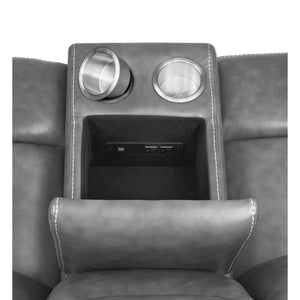 Carmen - Cool Motion Loveseat With Storage, With Reclining Function And Built In Storage - Gray