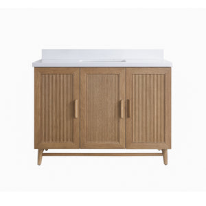 Fully Assembled 48" Freestanding Single Sink Light Coffee Bathroom Vanity