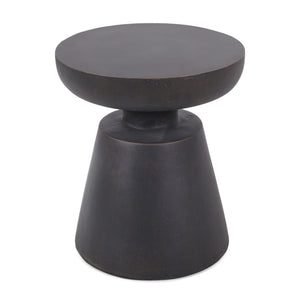 Outdoor Lightweight Concrete End Table With Half Sphere Top - Copper - Best Buy Furniture