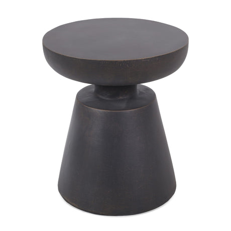 Outdoor Lightweight Concrete End Table With Half Sphere Top - Copper - Best Buy Furniture