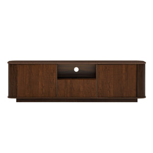 70" TV Stand With Ample Storage, Curved Corners - Dark Brown
