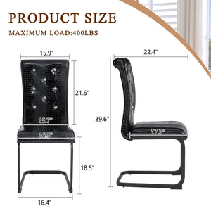 Alligator Skin Upholstered Dining Chairs