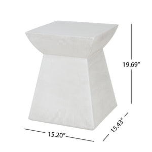 Antique-Textured Magnesium Oxide Outdoor Side Table