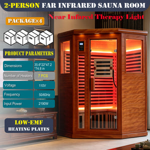 Two Persons Far Infrared Corner Sauna Room - Low EMF