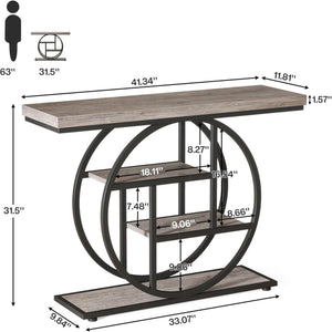 Console Table With 4-Tier Design For Living Hallway