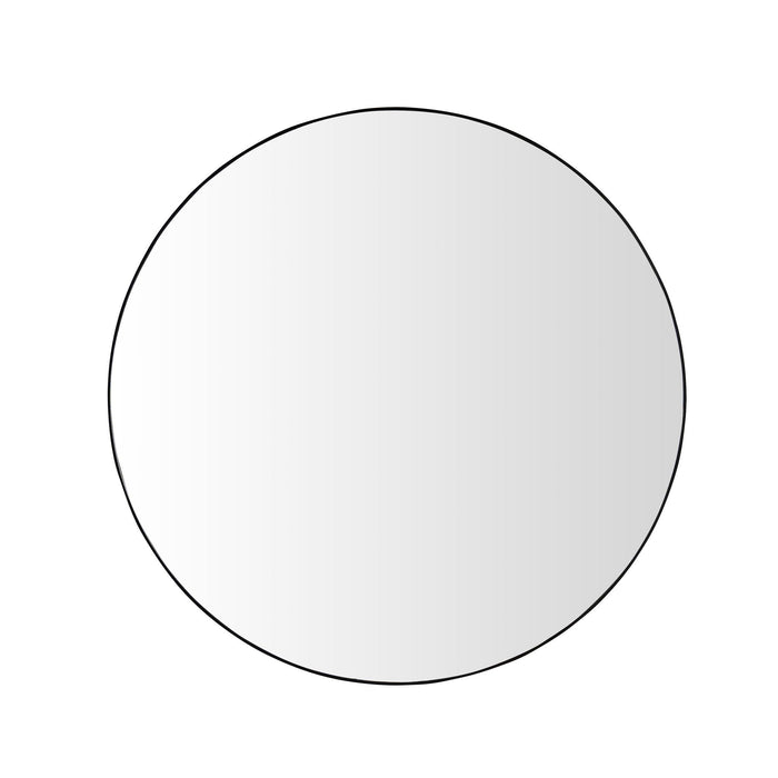 Black Circular Wall Vanity Mirror with Metal Frame - 36 Inch