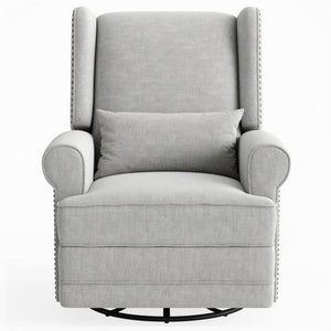Extra Wide Swivel Recliner Glider Chair With Footrest