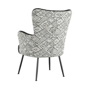 Accent Chair With Unique Print Fabric