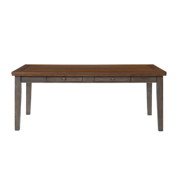 2 Tone 6 Drawer Dining Table - Gray