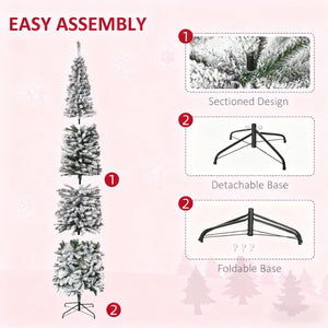 9ft Flocked Christmas Tree with Faux Snow