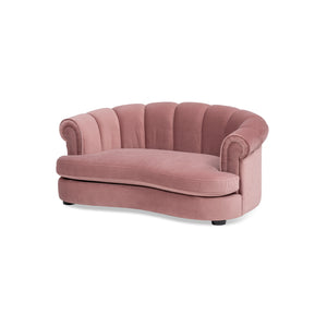 Halle 35.5" Rolled-Arm Dog Bed with Channel-Tufted Back