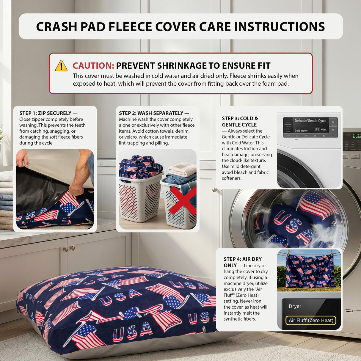 Sensory Crash Pad for Kids & Adults – Removable Washable Fleece Cover
