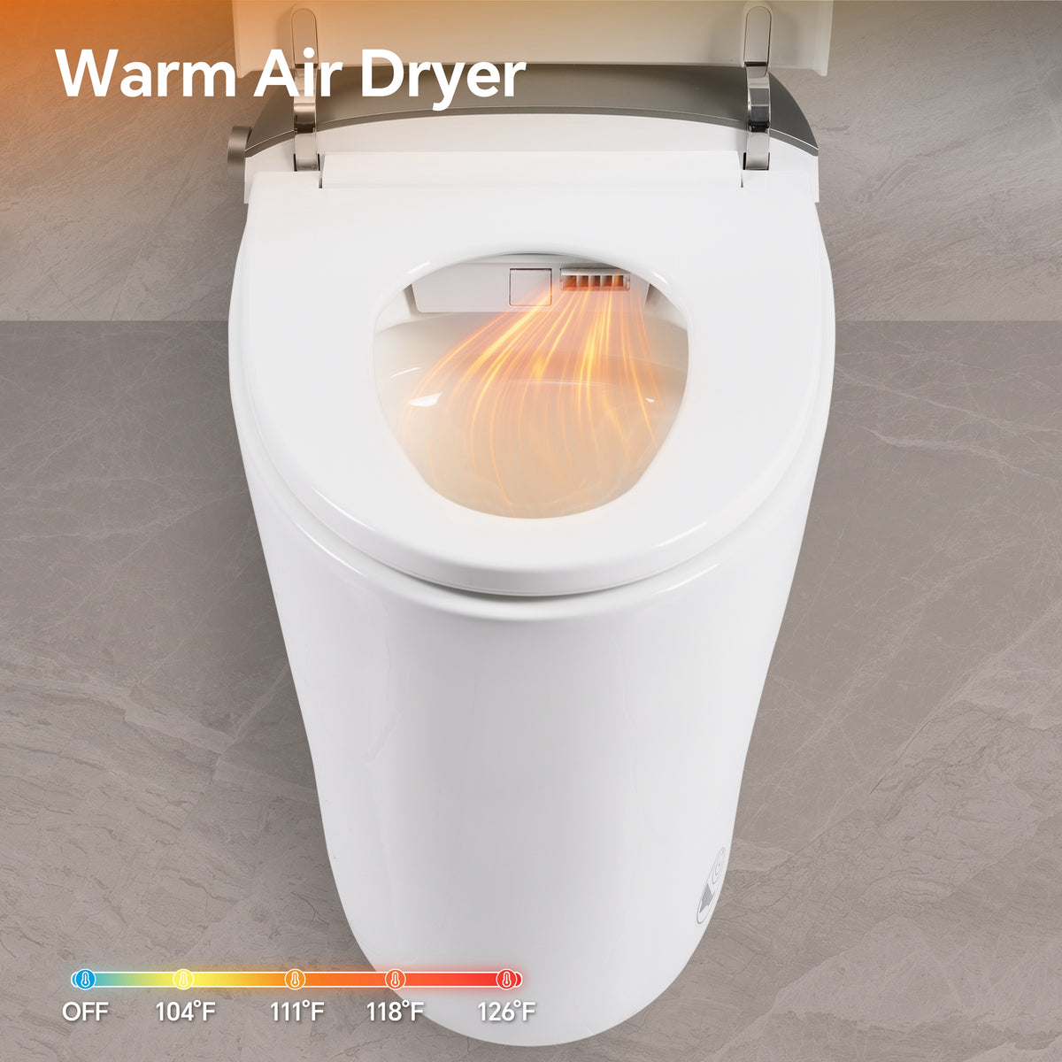 Elongated Smart Toilet with Bidet and Heated Seat