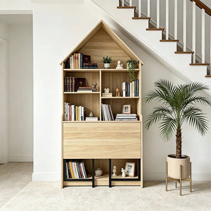 Folding Craft Desk with Storage Shelves