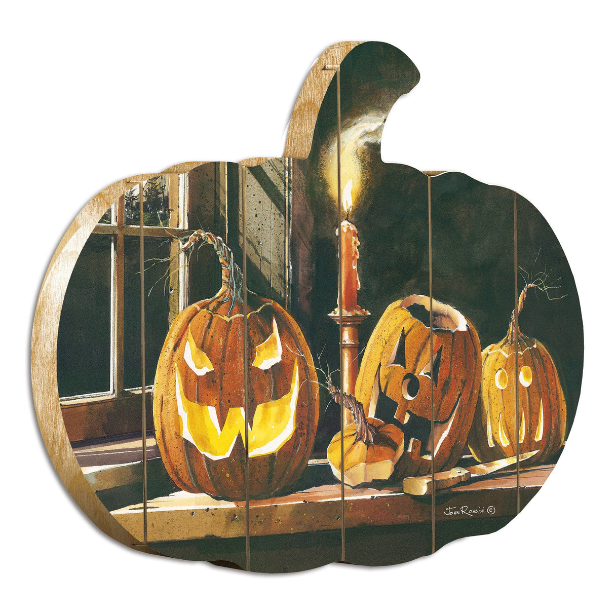 'The-Carving-Table'-By-Artisan-John-Rossini-Printed-Wooden-Pumpkin-Wall-Art-Trio-
