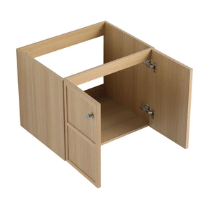 Wall Mounted Bathroom Vanity With Ceramic Sink And 2 Soft Closing Doors