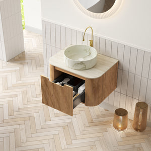 DINA 24" Bathroom Vanity With Ceramic Sink and Floating Cabinet