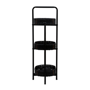 Modern 3 Tier Handwoven Side Table With Oval Organizer