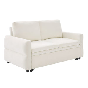Convertible Sofa Bed Loveseat With Adjustable Backrest And USB Ports