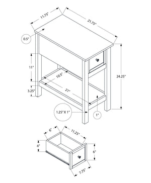 Accent End Table, 2 Tier, Narrow, Lamp, Storage Drawer, Charming Design - Best Buy Furniture
