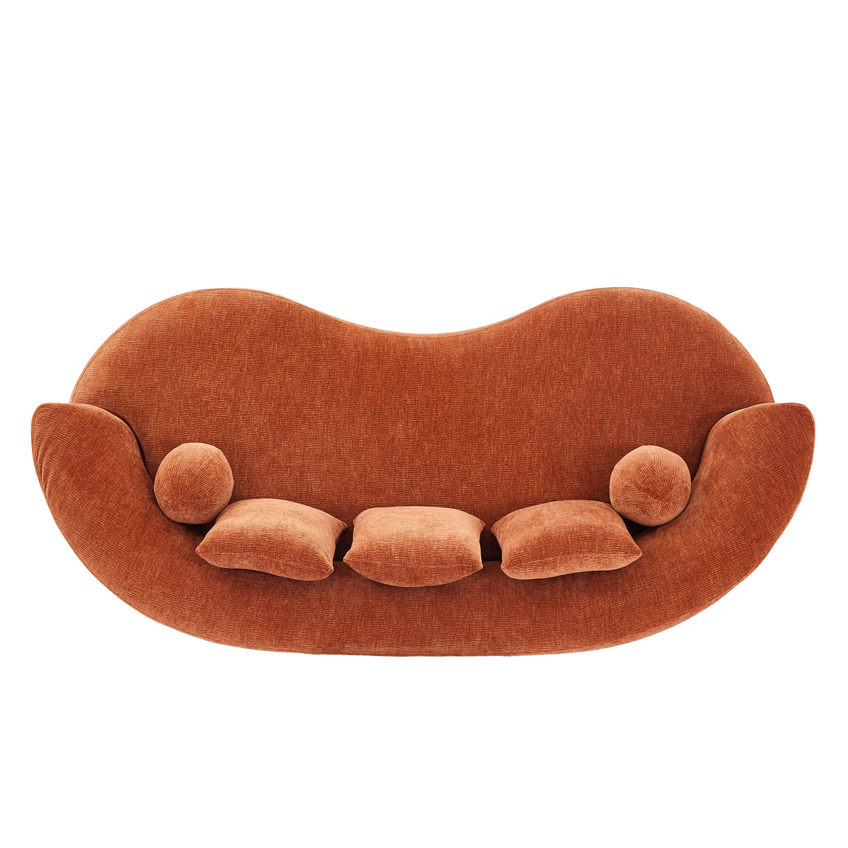 90-Inch Curved Modern Chenille Sofa