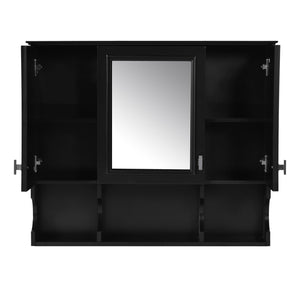 Wall Mounted Bathroom Medicine Wall Cabinet With Mirror & Open Shelves