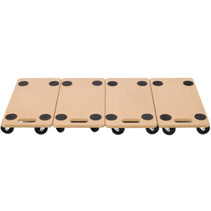 Furniture Moving Dolly, Heavy Duty Wood Rolling Mover With Wheels For Piano Couch Fridge Heavy Items, Securely Holds 500 Lbs (Set of 4) - Natural