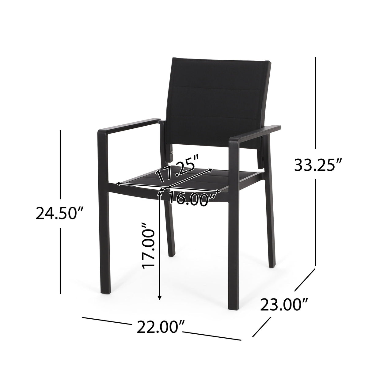 Baird - Outdoor Mesh And Aluminum Dining Chairs - Black - Best Buy Furniture