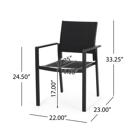 Baird - Outdoor Mesh And Aluminum Dining Chairs - Black - Best Buy Furniture