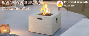 U_Style MGO Outdoor Square Fire Pit with Steel Burner