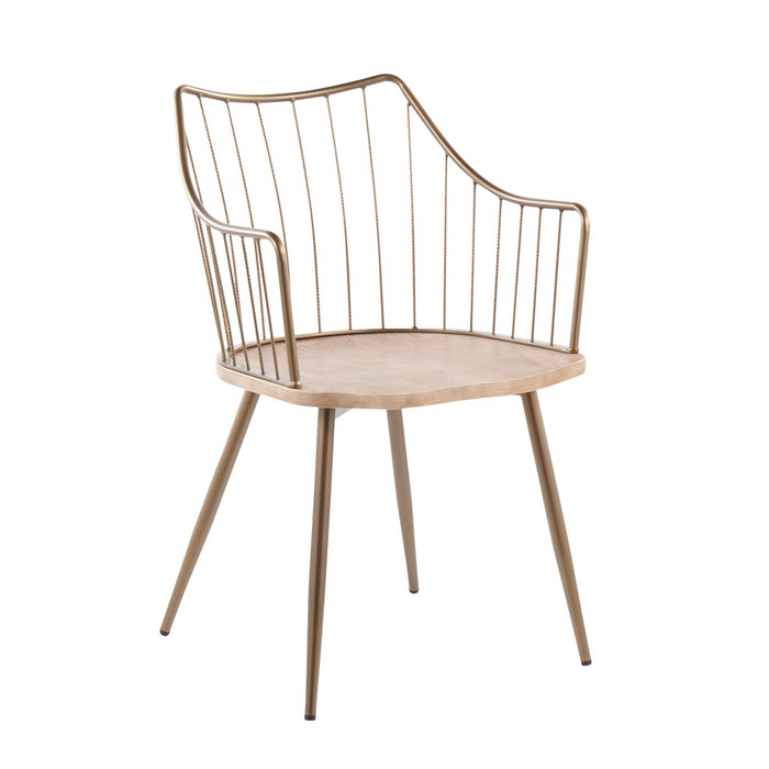 Winston Farmhouse Chair with Metal Frame - Black or Beige