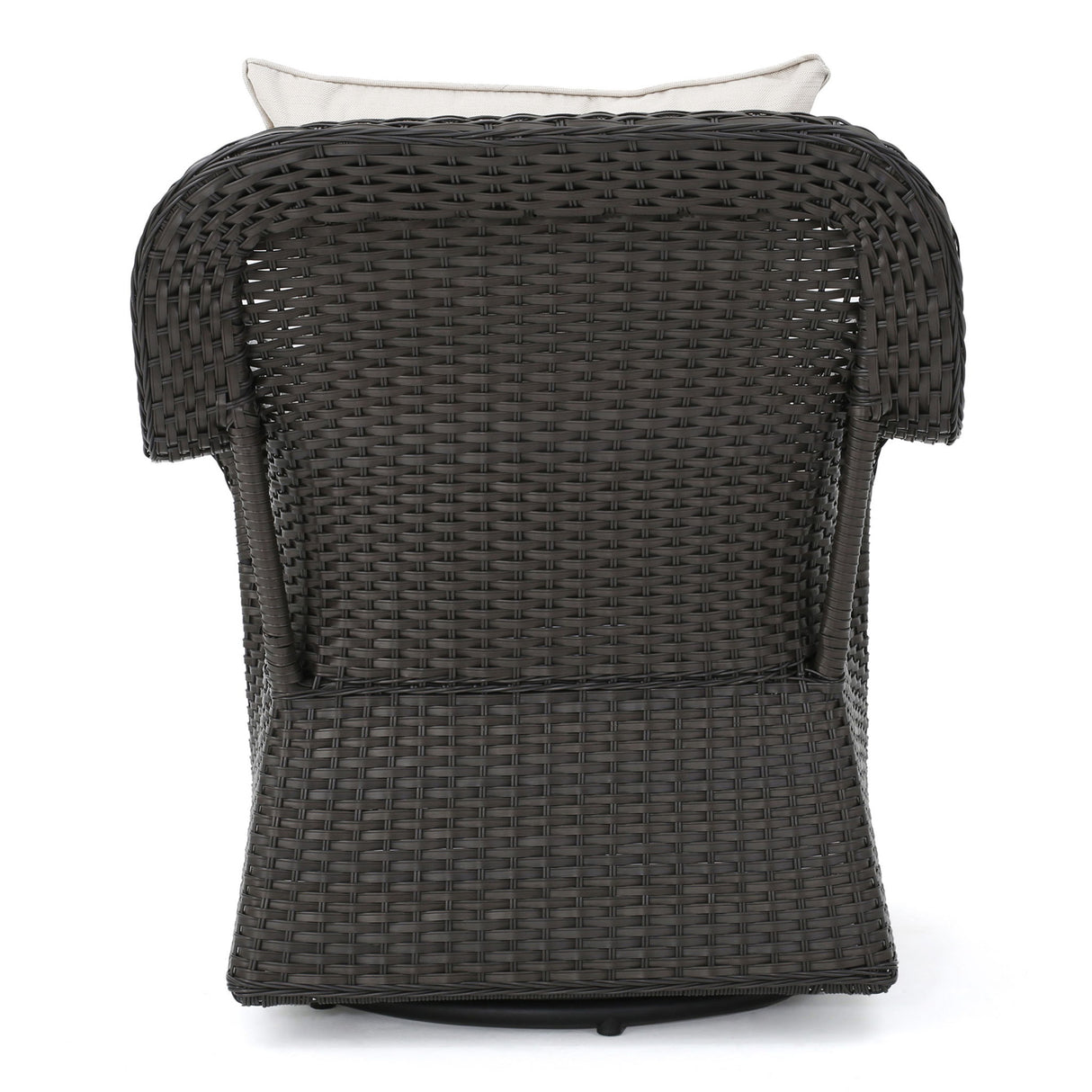 Amaya - Outdoor Swivel Rocker Chair With Water Resistant Cushions - Brown / Beige