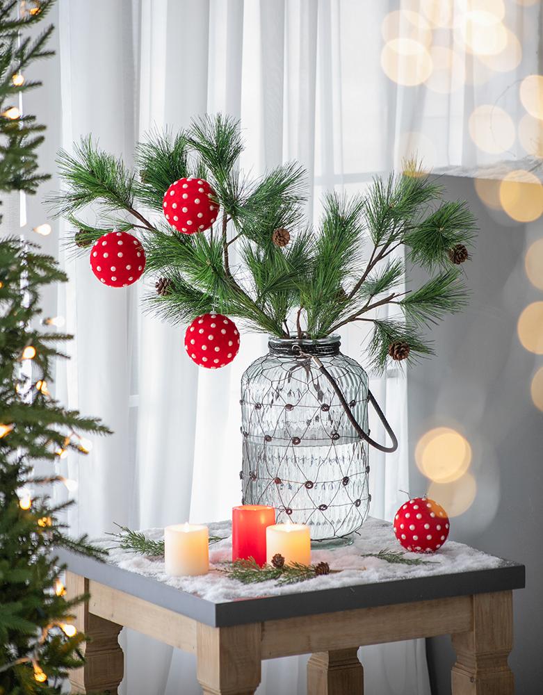 D3.9" Christmas Ball Ornaments, Set of 6