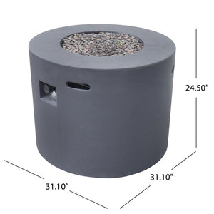 Round Iron Fire Pit With 40, 000 Btu