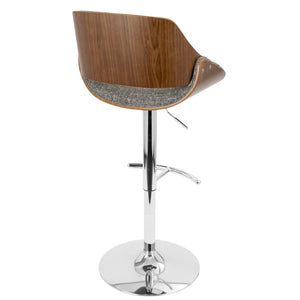 Fabrizzi - Mid Century Modern Adjustable Barstool With Swivel With Rounded T Footrest (Set of 3)