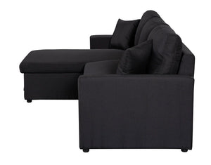Paisley - Fabric Reversible Sleeper Sectional Sofa With Storage Chaise