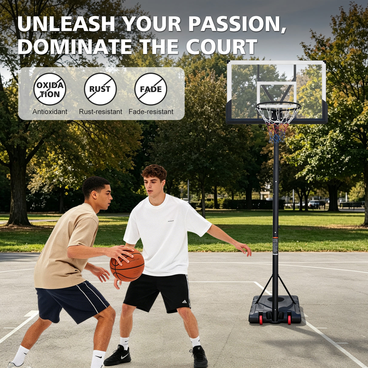 Basketball Hoop with 5.73-10FT Adjustable Height
