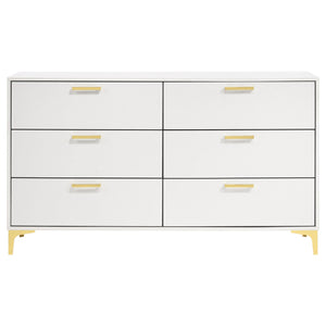 Karena - Rectangular 6 Drawer Dresser - White