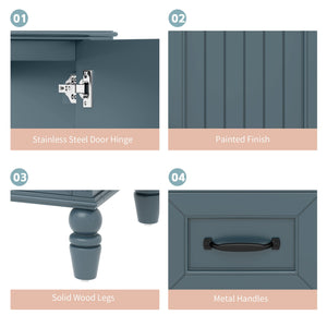 Bathroom Vanity With Sink, 2 Doors 2 Drawers, Freestanding Design