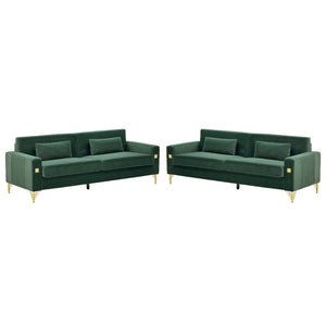 Emerald Green Velvet 2-Piece Sofa Set