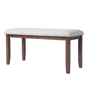 6 Piece Extendable Dining Table Set, Wood Table With Removable Leaf, 4 Upholstered Chairs And Bench - Cherry