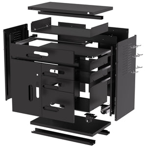Rolling Tool Cabinet Heavy Duty Garage Storage With Lockable Doors