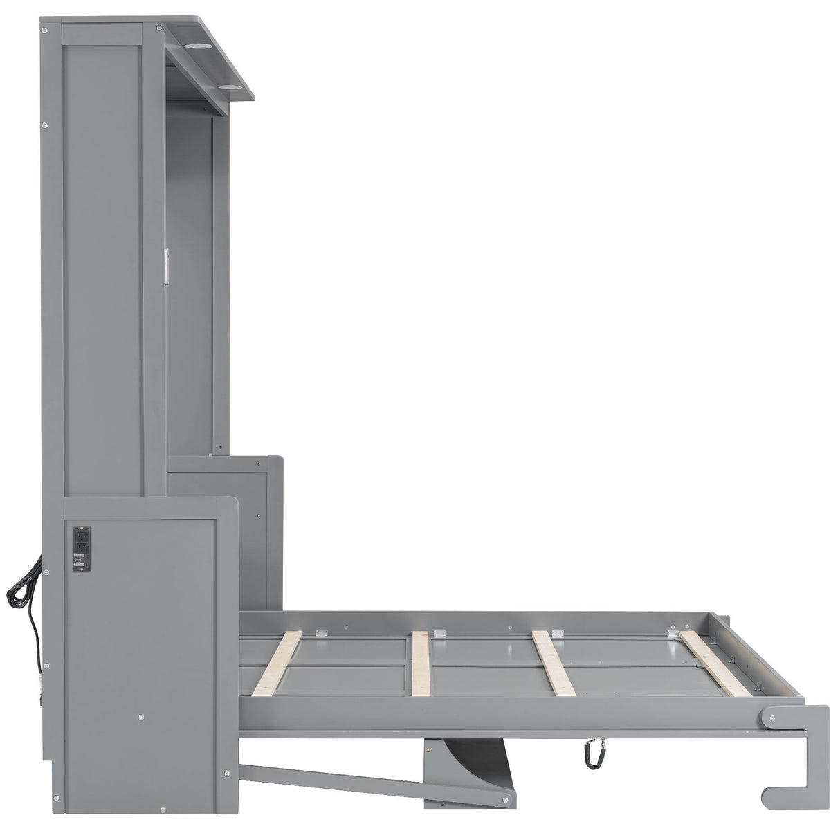 Murphy Bed With Desk, LED Lights & USB Charging Station