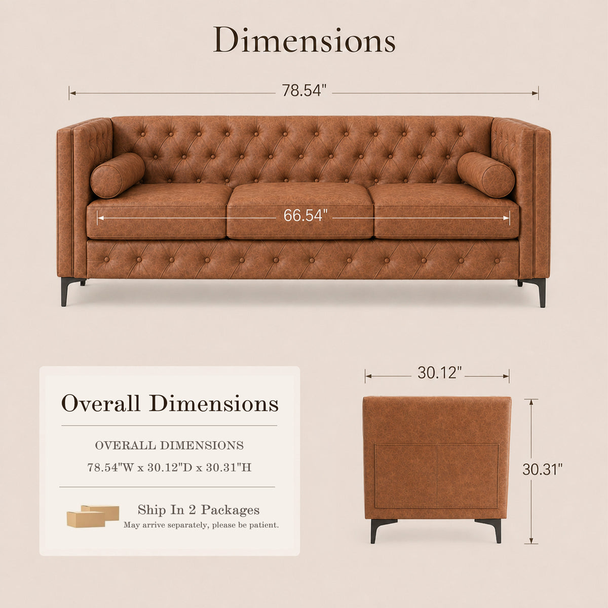 Elegant Button Tufted Sofa